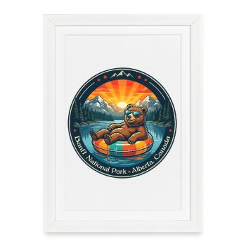 Parc national de Banff Animal ours du Canada - Affiche encadrée (27 × 37 cm) - blanc - Devant