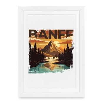Parc national de Banff, Canada - Affiche encadrée (27 × 37 cm) - blanc - Devant