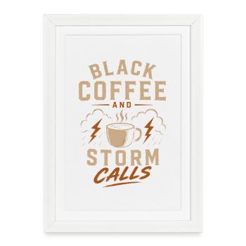 Lineman Electricity Black Coffee And Storm - Framed poster (27 × 37 cm) - white - Front