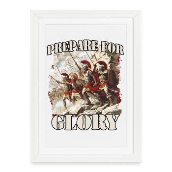 Roi guerrier spartiate Léonidas grec Ph - Affiche encadrée (27 × 37 cm) - blanc - Devant