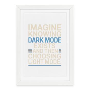 Le mode sombre existe Programmeur IT Nerd Coder Office - Affiche encadrée (27 × 37 cm) - blanc - Devant