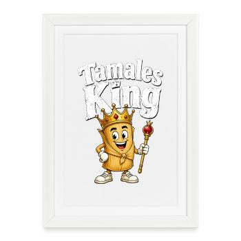 Dessin animé du Roi Tamales - Affiche encadrée (27 × 37 cm) - blanc - Devant