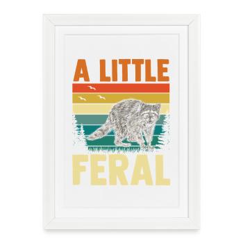 Panda Trash Raton laveur un peu sauvage - Affiche encadrée (27 × 37 cm) - blanc - Devant