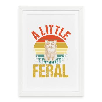 Panda Trash Raton laveur un peu sauvage - Affiche encadrée (27 × 37 cm) - blanc - Devant