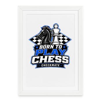 Chess Player Chessboard Strategies Tournament Horse - Framed poster (27 × 37 cm) - white - Front