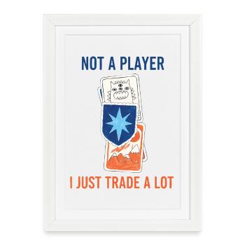 Collectionneur de cartes à collectionner, pas un joueur, je fais juste un échange - Affiche encadrée (27 × 37 cm) - blanc - Devant