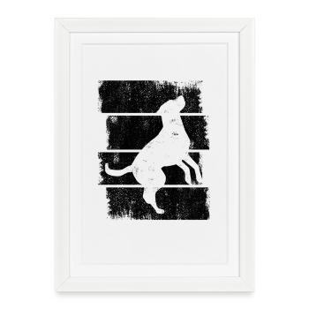 Chien - Affiche encadrée (27 × 37 cm) - blanc - Devant