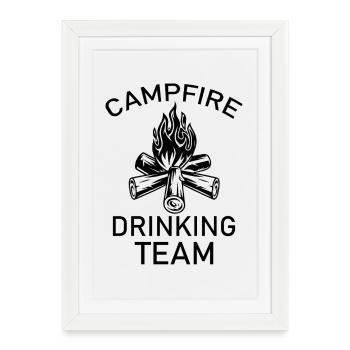 Campfire Drinking Team Funny Camping Party Gift - Framed poster (27 × 37 cm) - white - Front