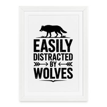 Paroles des loups Drôle de loup Don - Affiche encadrée (27 × 37 cm) - blanc - Devant