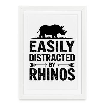 Rhinos Sayings Funny Rhinos Gift - Framed poster (27 × 37 cm) - white - Front