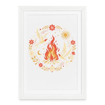 Feu de joie de l’Hirondelle de Kupala - Affiche encadrée (27 × 37 cm) - blanc - Devant