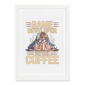 Game Developer Before Web Developer Coffee Lover - Framed poster (27 × 37 cm) - white - Front
