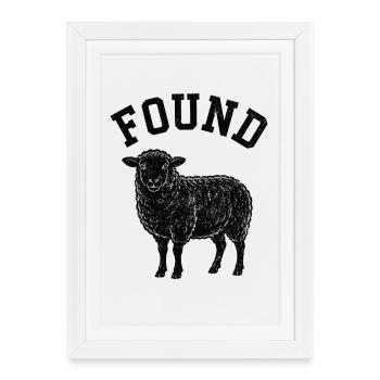 Found Sheep Silhouette - Framed poster (27 × 37 cm) - white - Front