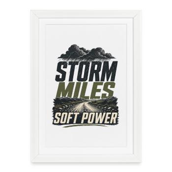 Vélo de gravel Storm Miles Vélo d’aventure cycliste - Affiche encadrée (27 × 37 cm) - blanc - Devant