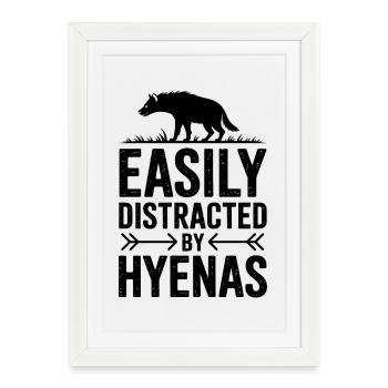 Paroles de la hyène Cadeau drôle de hyène - Affiche encadrée (27 × 37 cm) - blanc - Devant