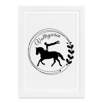 Vaulting Flank: Volti Equestrian Compulsory Exercise - Framed poster (27 × 37 cm) - white - Front