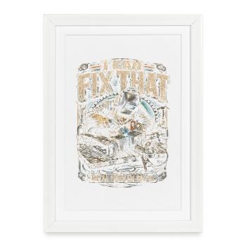 Soudeur professionnel : je peux réparer ça - Affiche encadrée (27 × 37 cm) - blanc - Devant