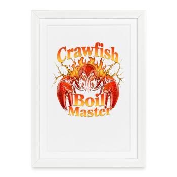 Crawfish Boil Master Funny Men Crawfish - Framed poster (27 × 37 cm) - white - Front
