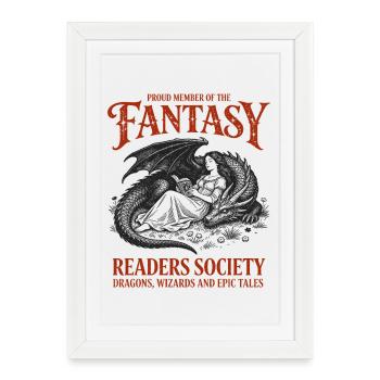Fantasy Readers, Guild, Dragons & Spells Books - Framed poster (27 × 37 cm) - white - Front