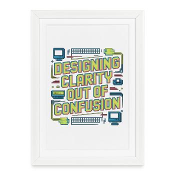 UX/UI Designer Designing Clarity Web Designer - Framed poster (27 × 37 cm) - white - Front
