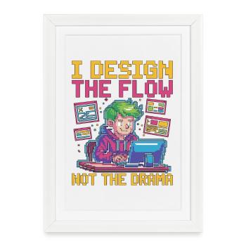 Designer UX/UI Je conçois l’expérience utilisateur du flux - Affiche encadrée (27 × 37 cm) - blanc - Devant