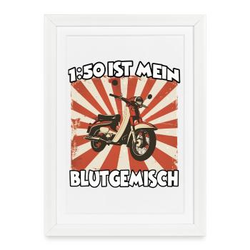 Geschenk für Simson-Fans, Ostalgie Fan - Gerahmtes Poster (27 × 37 cm) - Weiß - Vorne