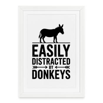 Donkey Sayings Donkey Funny Donkey Gift - Framed poster (27 × 37 cm) - white - Front