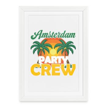 Amsterdam Party Crew - Affiche encadrée (27 × 37 cm) - blanc - Devant