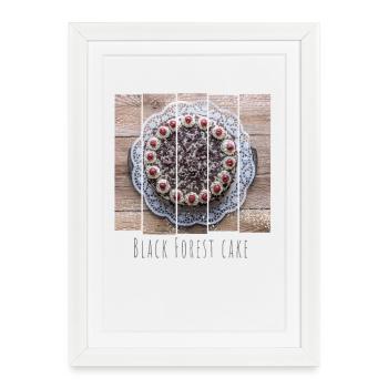 Gâteau à la crème Forêt-Noire pour chef pâtissier - Affiche encadrée (27 × 37 cm) - blanc - Devant