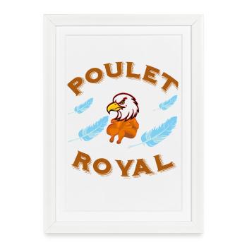 Poulet rôti aigle condor design humoristique - Affiche encadrée (27 × 37 cm) - blanc - Devant
