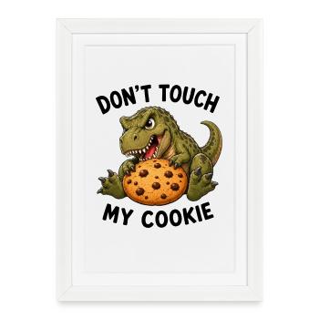 Diction de biscuit T-Rex T-Rex de dinosaure mignon - Affiche encadrée (27 × 37 cm) - blanc - Devant