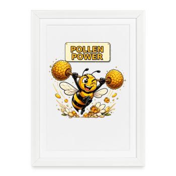 bee honey beekeeper honeycomb flowers meadow insect - Framed poster (27 × 37 cm) - white - Front