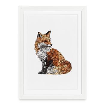 Renard - Affiche encadrée (27 × 37 cm) - blanc - Devant
