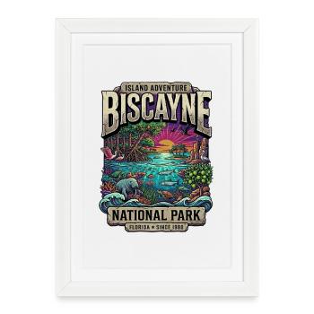 Parc national de Biscayne, Floride - Affiche encadrée (27 × 37 cm) - blanc - Devant