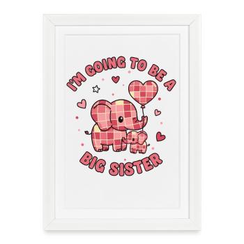 Révélation du sexe Je vais être un bébé de grande sœur - Affiche encadrée (27 × 37 cm) - blanc - Devant