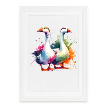 Gans Goose - Framed poster (27 × 37 cm) - white - Front