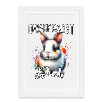 Papa Lapin Nain - Affiche encadrée (27 × 37 cm) - blanc - Devant