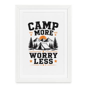 Camp Plus Inquiétude Moins Chemise - Affiche encadrée (27 × 37 cm) - blanc - Devant