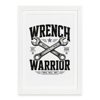 Chemise mécanique Warrior Wrench - Affiche encadrée (27 × 37 cm) - blanc - Devant