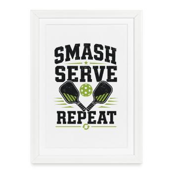 Pickleball Smash Serve Repeat Shirt - Framed poster (27 × 37 cm) - white - Front