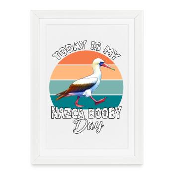 Nazca Tölpel Nazca Booby - Affiche encadrée (27 × 37 cm) - blanc - Devant