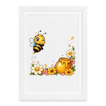 Bee Honey Beekeeper Honeycomb Bee Insect - Framed poster (27 × 37 cm) - white - Front