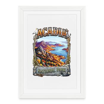 Acadia National Park Panorama - Framed poster (27 × 37 cm) - white - Front