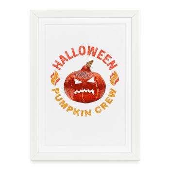 Halloween Pumpkin Face Pumpkin Vintage Costume - Framed poster (27 × 37 cm) - white - Front