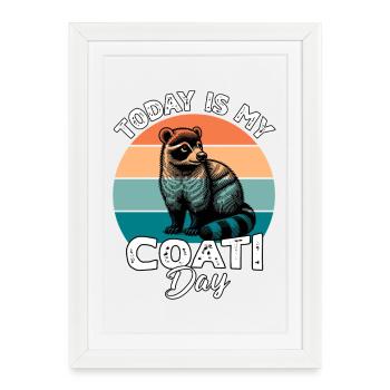 Nasenbär Coati - Framed poster (27 × 37 cm) - white - Front