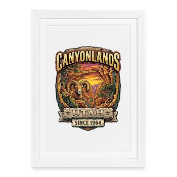 Insigne du Bélier de Canyonlands Utah 1964 - Affiche encadrée (27 × 37 cm) - blanc - Devant