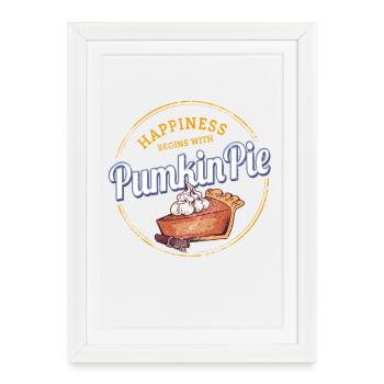 Pumkin Pie Cake Dessert Vintage Design - Framed poster (27 × 37 cm) - white - Front