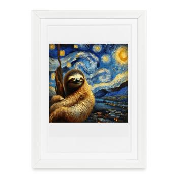 Nuit étoilée de paresse - Affiche encadrée (27 × 37 cm) - blanc - Devant