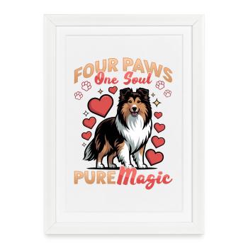Chien Shetland Sheltie Race - Affiche encadrée (27 × 37 cm) - blanc - Devant
