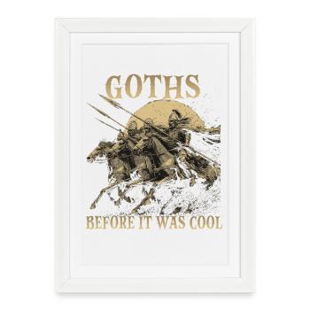 Cavaliers germaniques Humour Cavalerie gothique tardive - Affiche encadrée (27 × 37 cm) - blanc - Devant